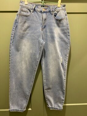 Suzanne Betro Light Blue Boyfriend Jeans - High Rise Relaxed Fit